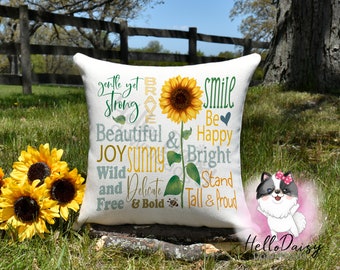 10" Design Great for Shirt, Pillow, Coasters & More | Instant Digital Download PNG | Sunflower Inspirational Words | Versatile Sublimation