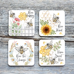 Square Coaster Design Bundle | Instant Digital Download PNG | Bee Kind Home Sweet Hive | Versatile Great for Coasters, Key Chains, & MORE