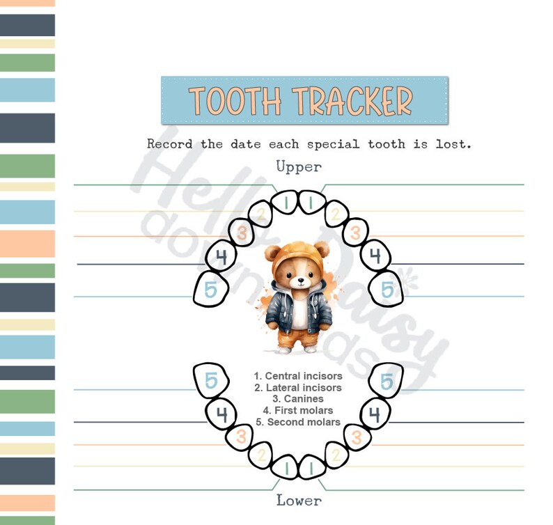 Tooth Tracker + Receipt for Tooth Fairy | Record Lost Teeth & Leave ...