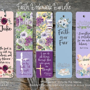 Faith Christian Bookmark Design Bundle Sized 6&quot; x 1.5&quot; Instant Digital Download PNG File ONLY Printable or Sublimation | Faith Bible Quotes