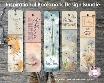 Inspirational Bookmark Design Bundle Sized 6" x 1.5" Instant Digital Download PNG File ONLY Printable or Sublimation | Dandelion Faith