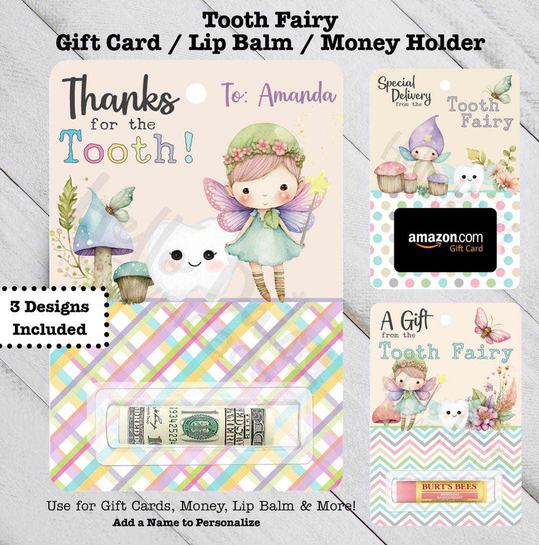3 Designs | Tooth Fairy Gift Card, Lip Balm, or Money Holder Bundle ...