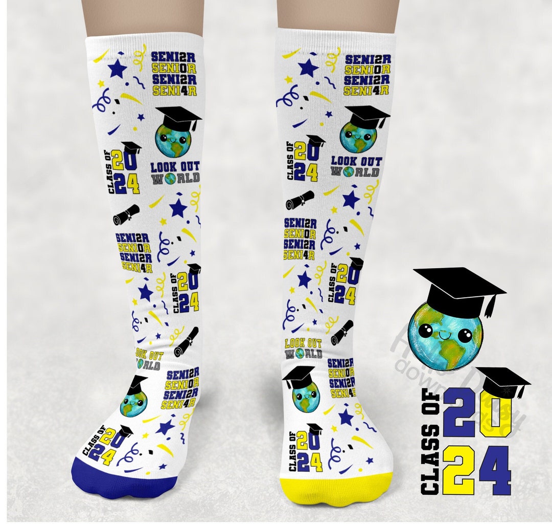 2024 Graduation Sock Design Instant Download PNG Blue & Etsy