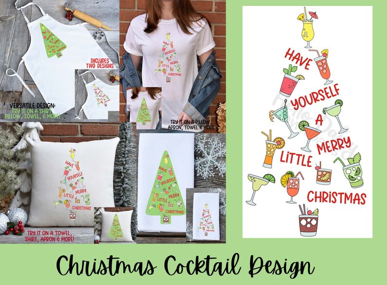Christmas Cocktail Tree Design | Instant Digital Download PNG File ONLY ...
