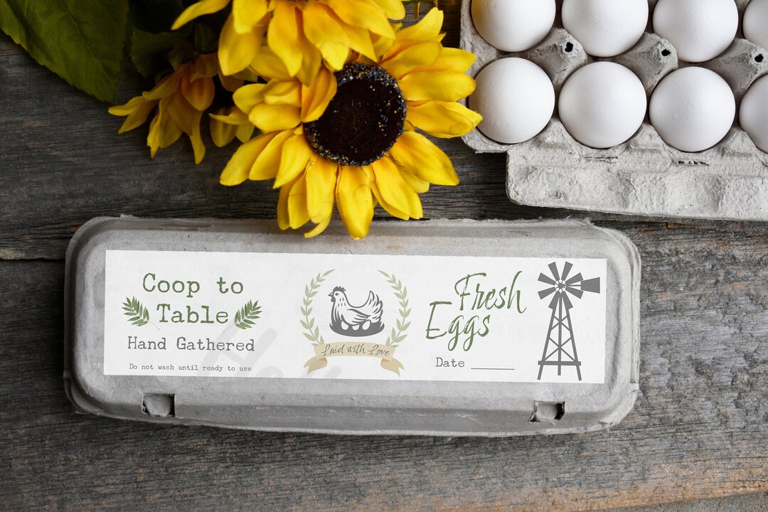 Egg Carton Label Print Your OWN Fresh Farm Eggs Instant Digital