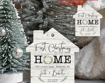House Ornament Design First Christmas New Home  | Instant Digital Download PNG File ONLY | Add Text to Personalize First Christmas New Home