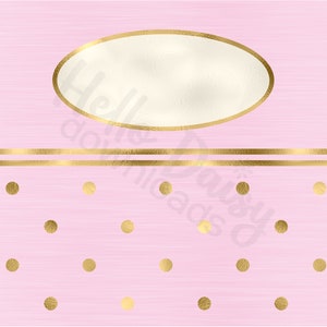 Straight Sippy Cup Design 12 oz | | de conception personnalisable Téléchargement numérique instantané du fichier PNG | Polka Or Rose Points Toddler Fille Wrap complet image 2