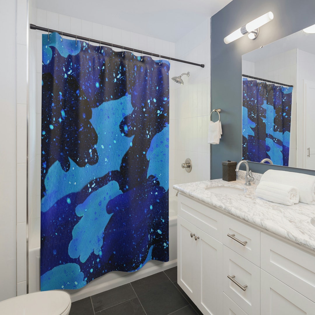 Blue Lagoon Shower Curtains Etsy