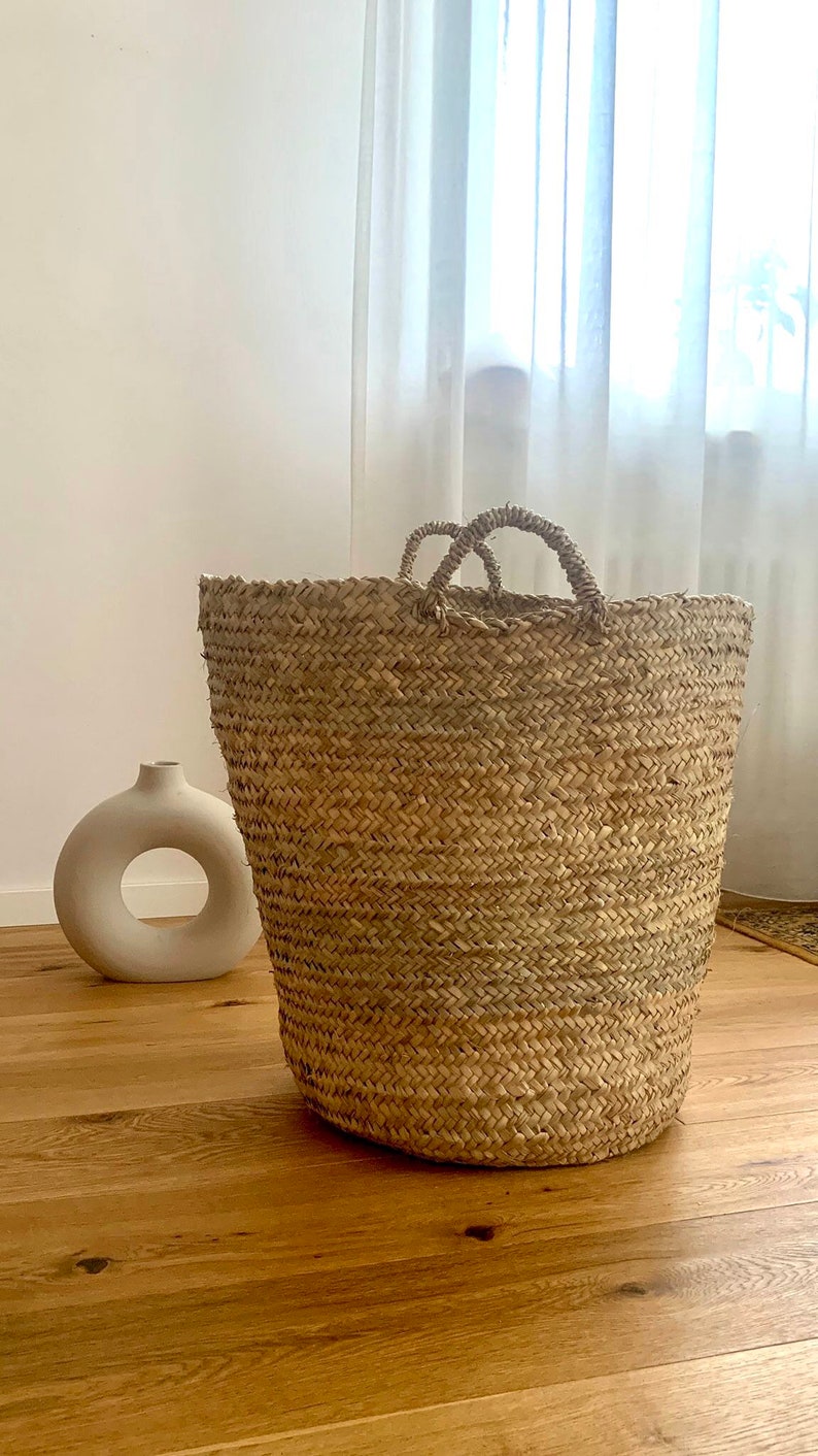 Woven baskets, Morocco, laundry baskets, storage baskets, plant baskets, boho image 2