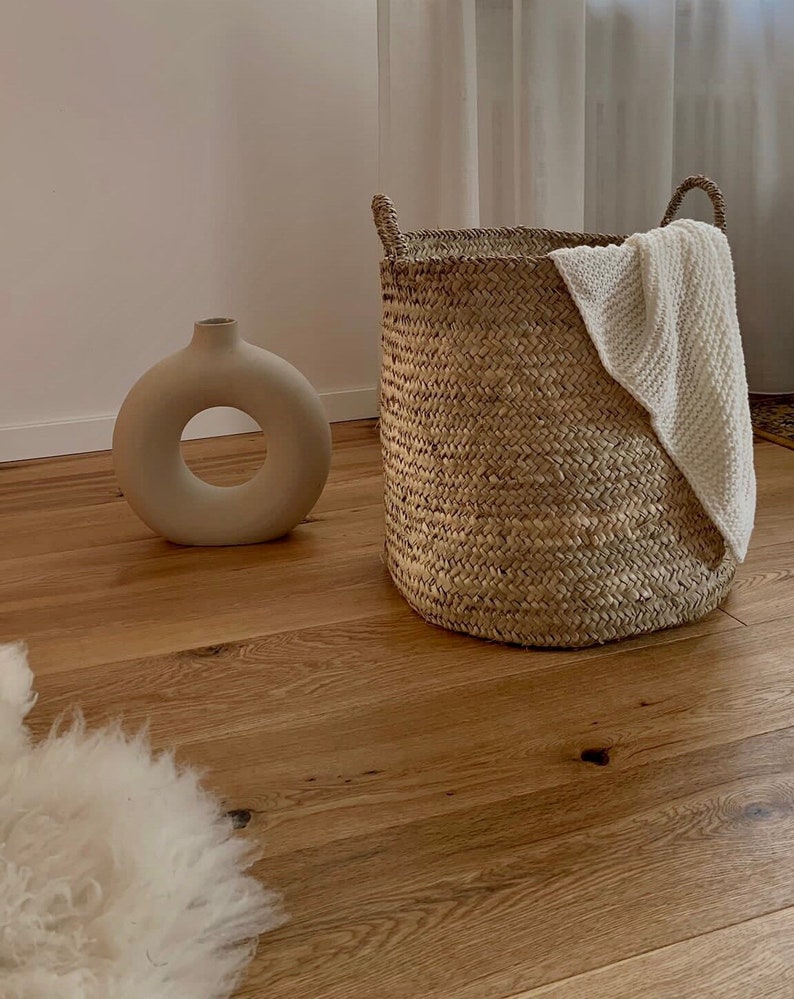 Woven baskets, Morocco, laundry baskets, storage baskets, plant baskets, boho image 1