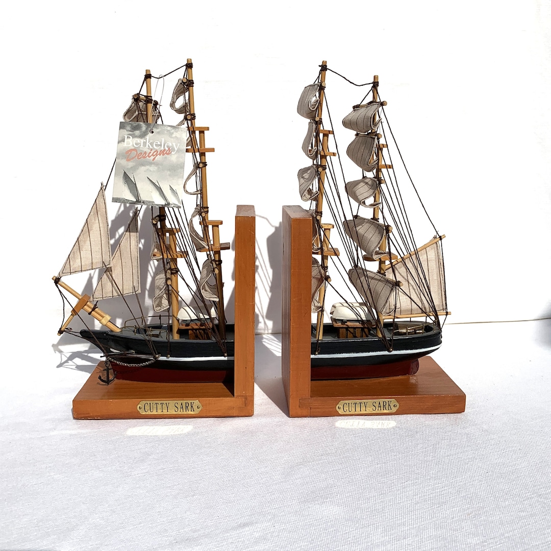 Vintage Cutty Sark Ship Bookends Model Boat Bookends MCM Etsy