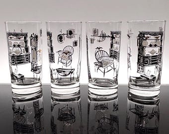 Libbey Colonial Homestead Highball Glasses Set of 4 Frieda Diamond Design