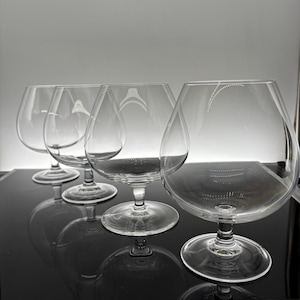 Vintage Hand-Blown Crystal Brandy Snifters - Set of 2 or 4