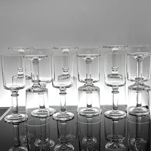 Vintage Crystal Goblet Set: York by Toscany, Mid-Century Barware