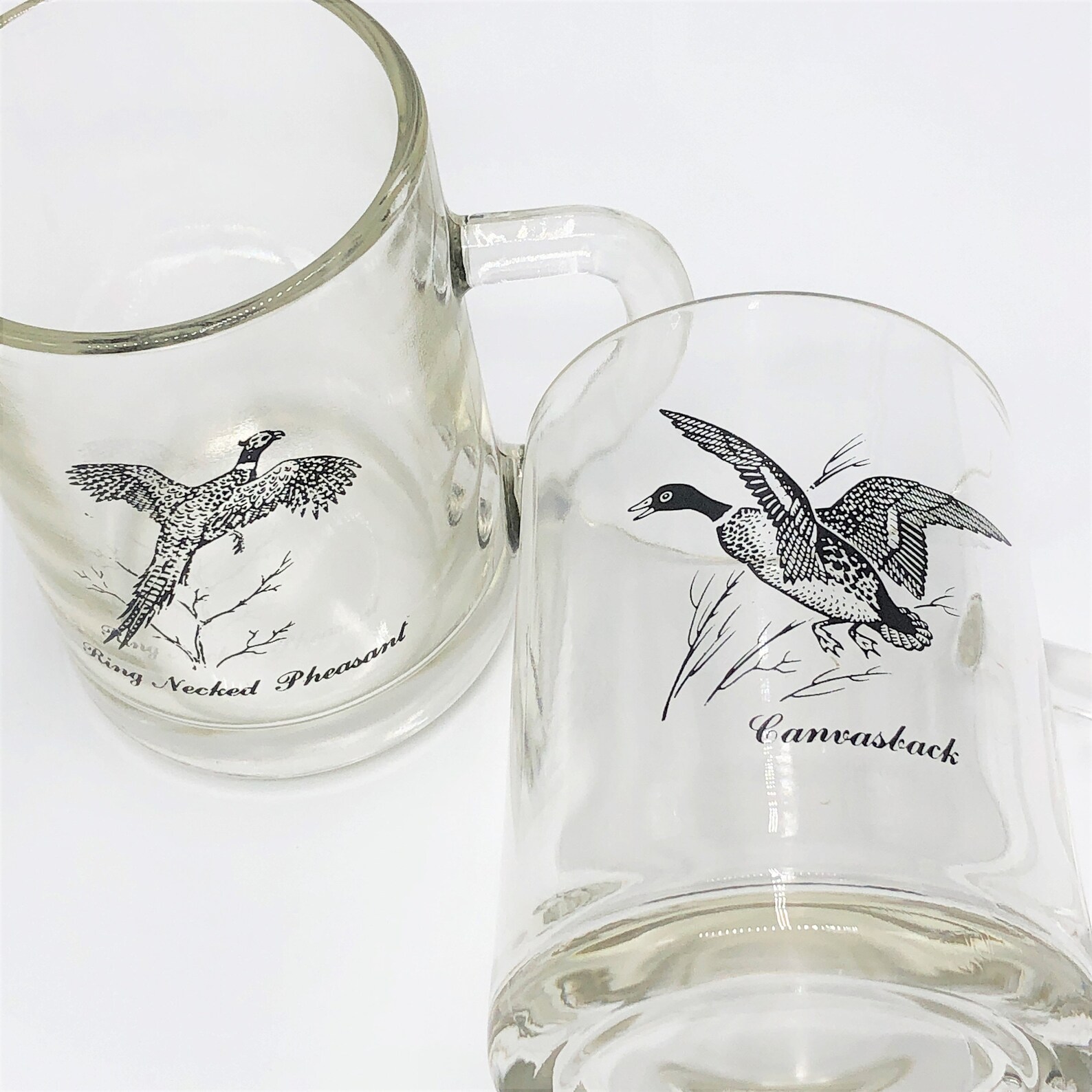 Vintage Federal Glass Beer Mugs Stein Tankard Hunting Etsy