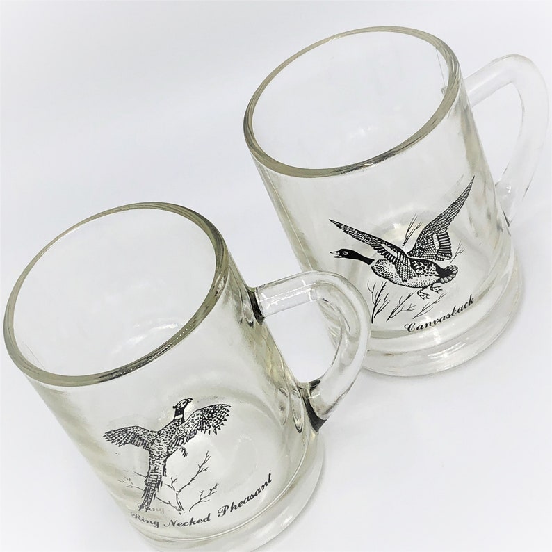 Vintage Federal Glass Beer Mugs Stein Tankard Hunting Etsy