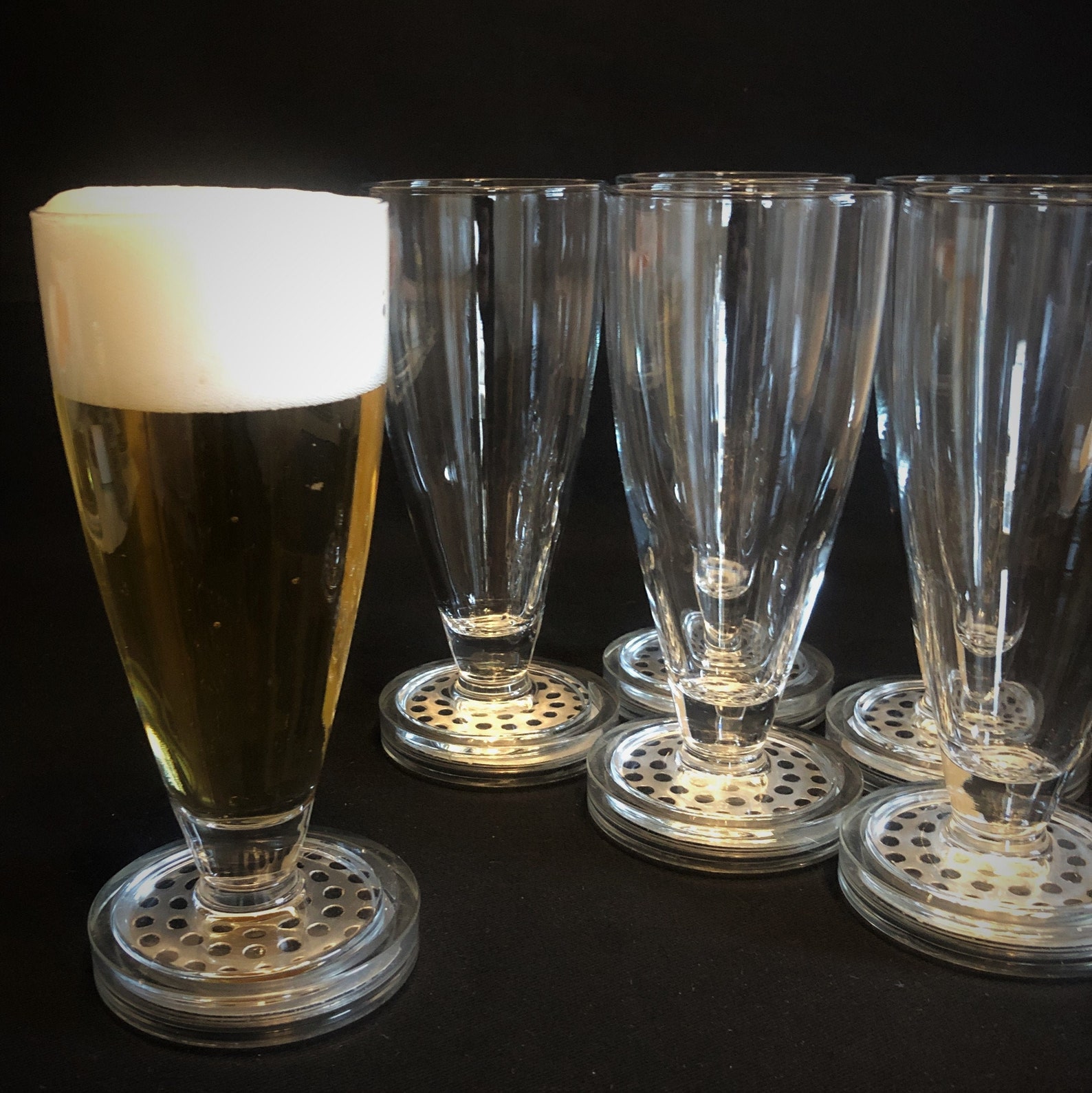 Heavy Footed Pilsner Glass Footed Beer Glass Vintage Pilsner Etsy