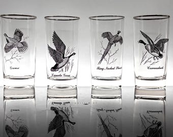 Federal Sportsman Shot Glasses Vintage Game Bird Barware Set or Singles