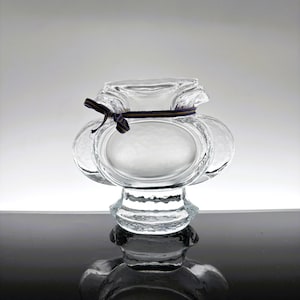 Vintage Björn Ramel Art Glass Vase: Scandinavian Frosted Ice Glass, SEA Glasbruk