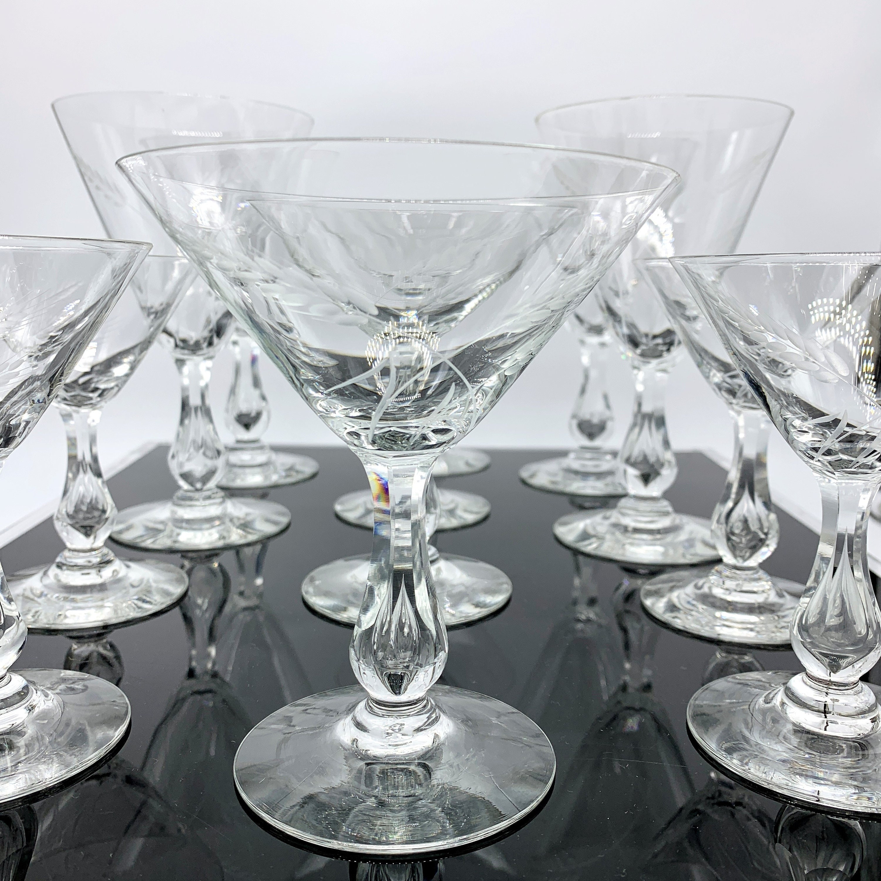 Vintage Kosta Boda Wheat Crystal Glasses | Hand Blown Grace