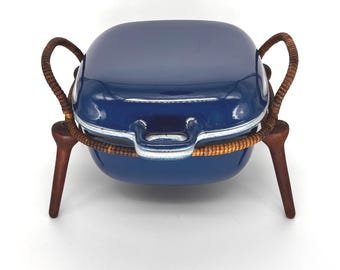 Jens Quistgaard Anker-Line Cast Iron Casserole Danish Modern with Original Stand