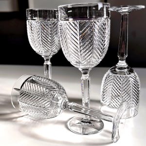 Ralph Lauren Crystal Herringbone Water or Wine Glasses, Sets & Singles