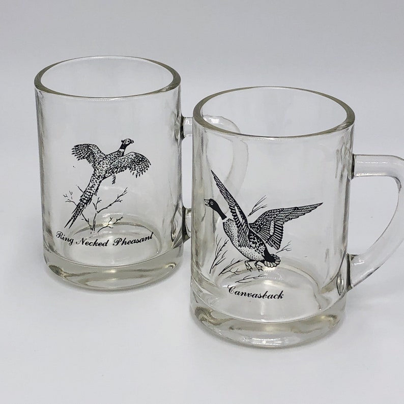 Vintage Federal Glass Beer Mugs Stein Tankard Hunting Etsy