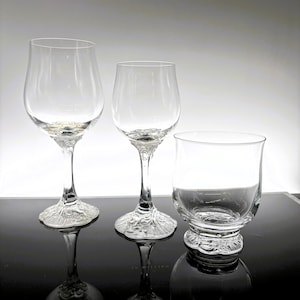 Vintage Rosenthal MONBIJOU Classic Rose Collection | Vintage German Crystal | Replacements | Water Goblet, Wine Goblet, DOF | Sets of 2