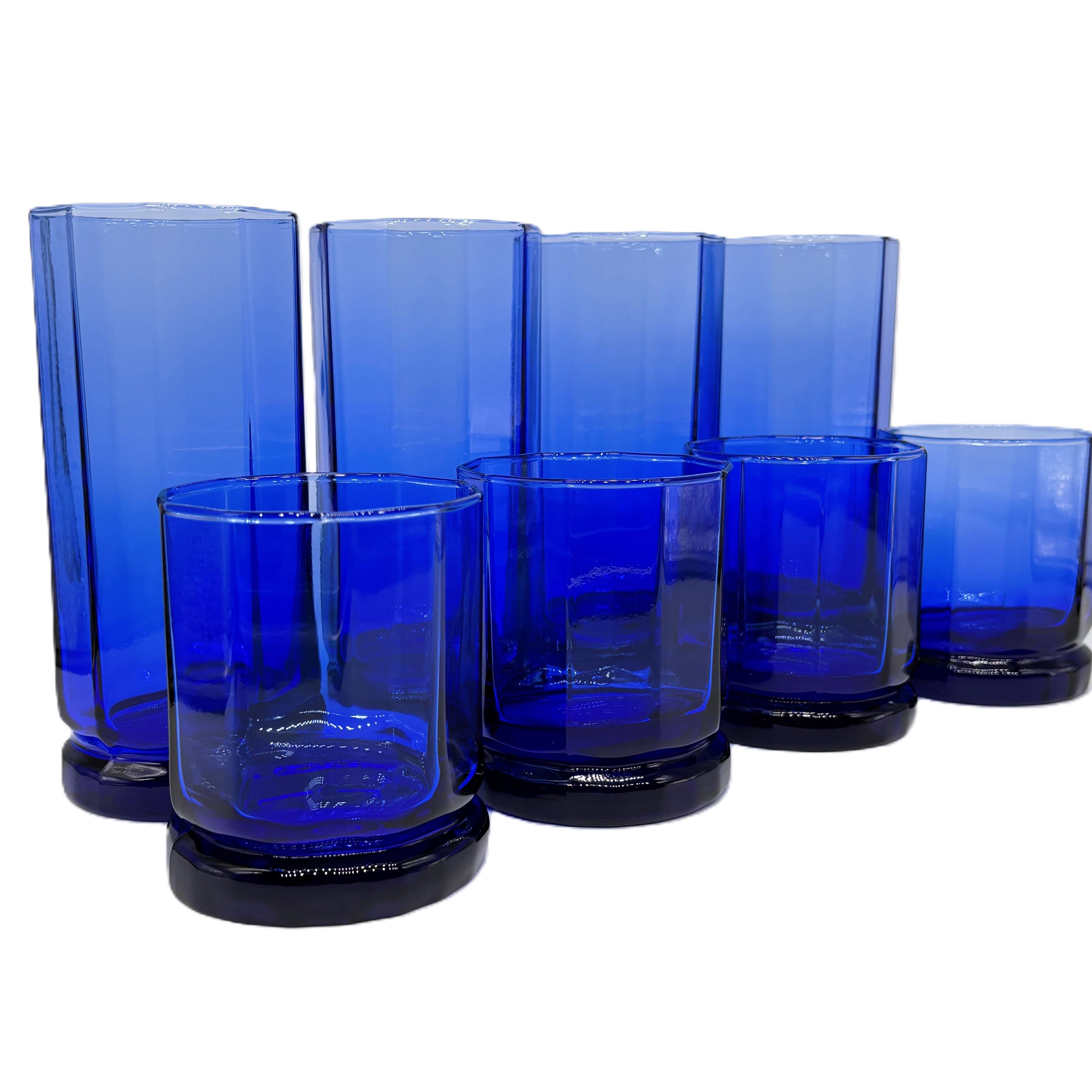Vintage Anchor Hocking Essex Cobalt Blue Tumblers: Barware Sets - Etsy