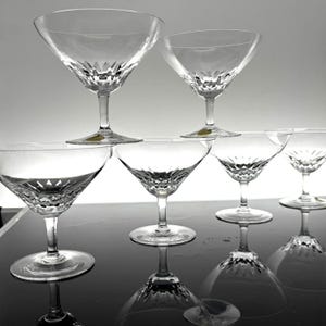 Vintage Spiegelau Crystal Champagne Coupes | Set of 6 | Starburst Cut, Original Stickers | Made in Germany