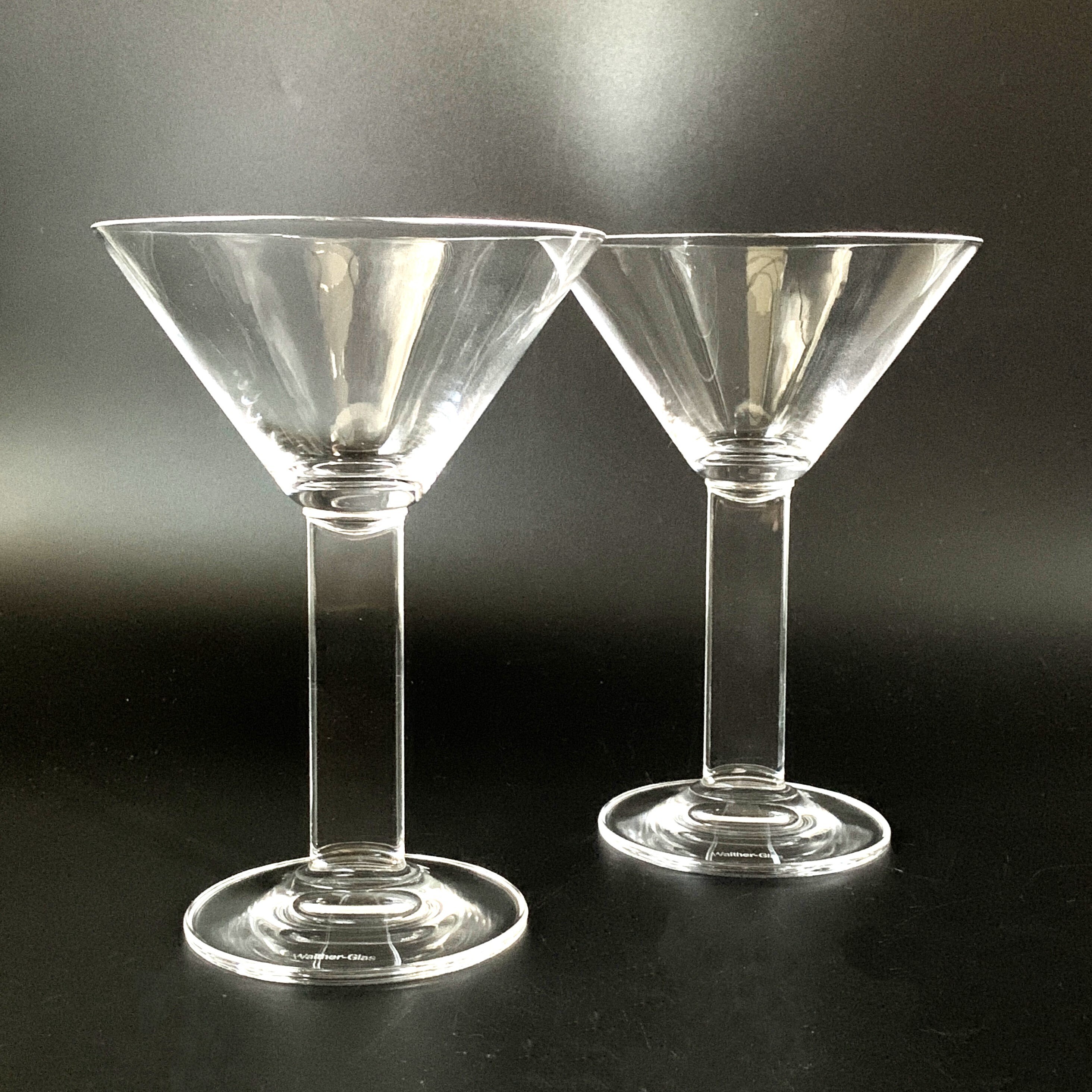 Set of 4 Large 9oz Vintage Etched Clear Glass Mikasa Martini 