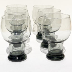 Vintage Federal Glass Beer Glasses | Sundown Smoke | MCM Set of 4 Smokey Grey