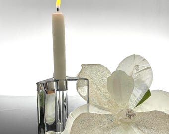 Riedel Crystal Candle Holder: Modern Geometric Design, Three-Point Candlestick