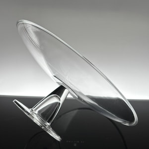 Vintage Clear Glass Pedestal Cake Stand: Bubble Base, 10-inch