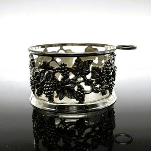 Vintage Godinger Silver Plate Wine Bottle Coaster with Cork Holder | Grapevine Design | Barware & Hostess Gift
