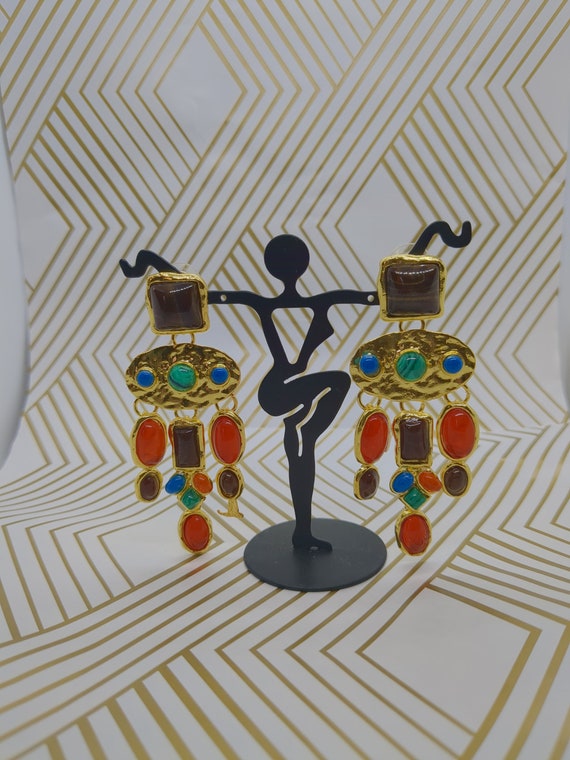 Art deco dangle earrings - image 3