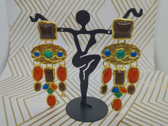 Art deco dangle earrings - image 2