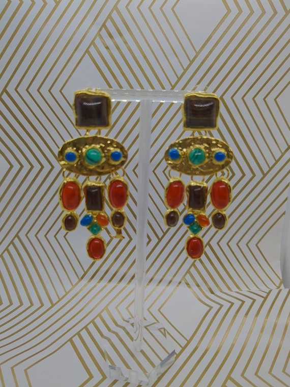 Art deco dangle earrings - image 1