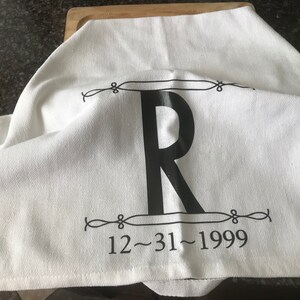 Monogram Newlywed - Bridal Shower - Personalized - Kitchen Linen Towel - Kitchen Decor - Dish Towel - Housewarming Wedding Gift