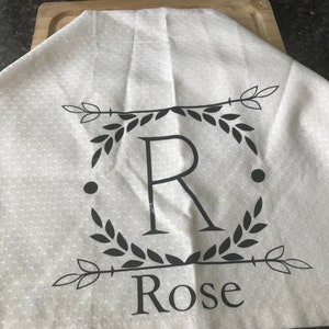 Monogram tea towel