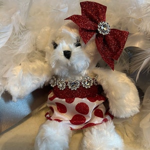 7.5 inch White bear for Homecoming mums