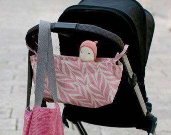 Kinderwagentasche als Buggy-Organizer in Rosé