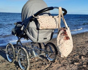 Shopper in linen look with pretty dots