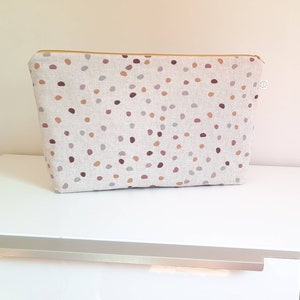 Schlichte Wickeltasche im Leinenlook mit Reißverschluss und Willkommenskarte