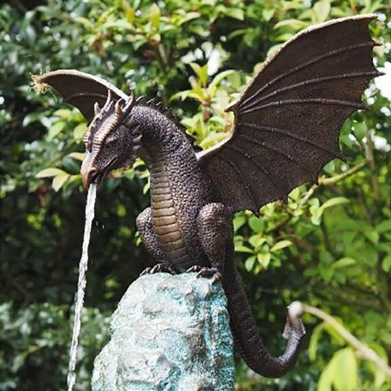New Style Garden Dragon Statue Fountain Dragon Ornament Etsy UK