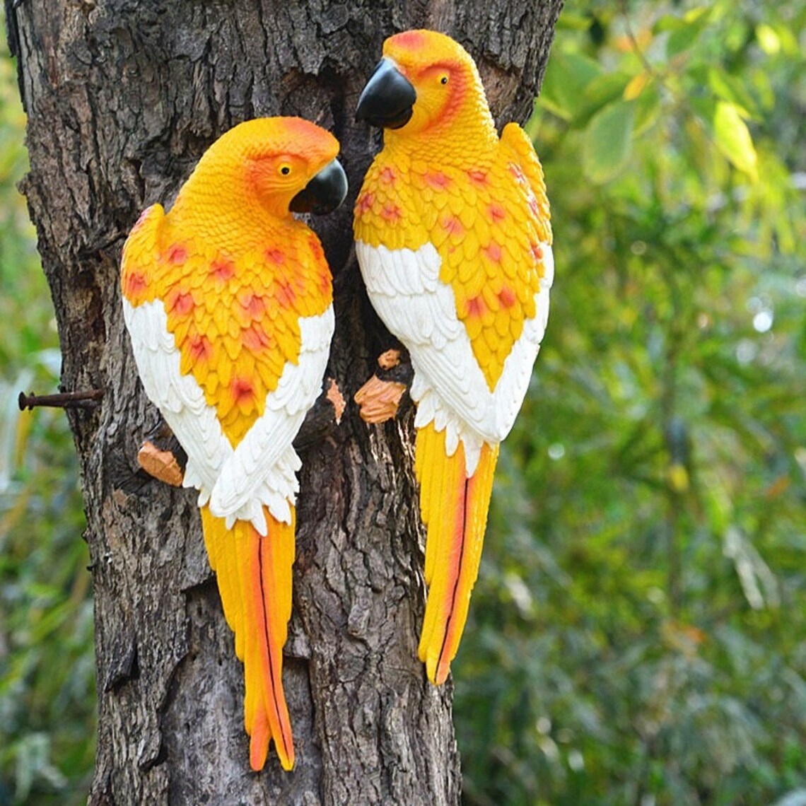 Resin Parrot Statue Wall Mounted DIY Outdoor Garden Tree Etsy