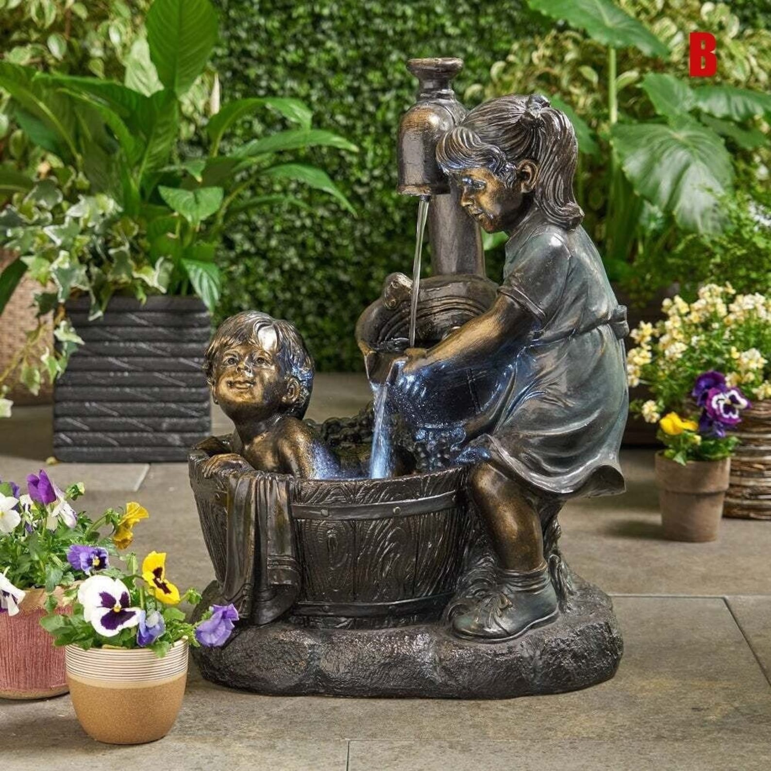 Outdoor Girl and Boy Statue Resin Garden Sculpture Yard Art Etsy