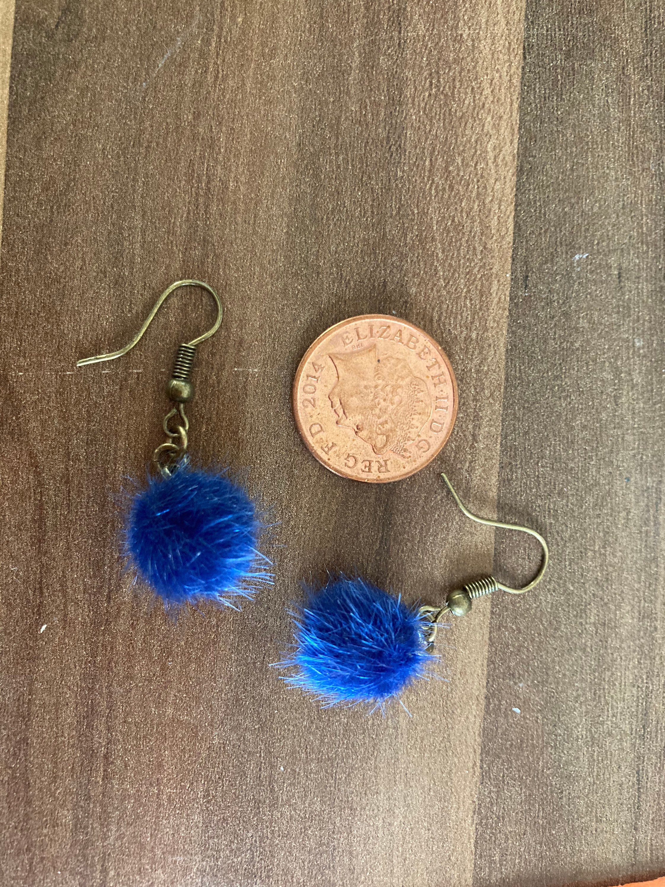 Cute fluffy ball earrings pretty blue earrings gift idea Etsy