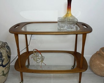 Rare Midcentury Modern Cesare Lacca & Cassina Walnut Italian Bar Cart - 1950