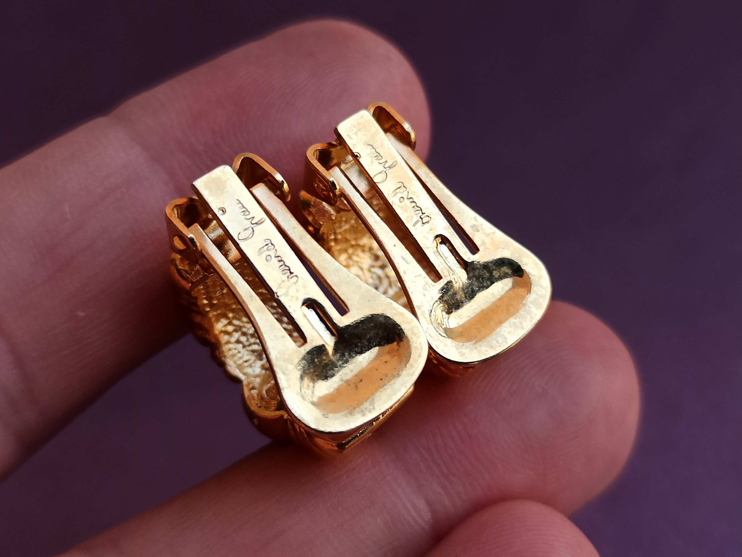 Boucles D'oreilles XL Clips David Grau French – Gripoix Années 80 (occasion)